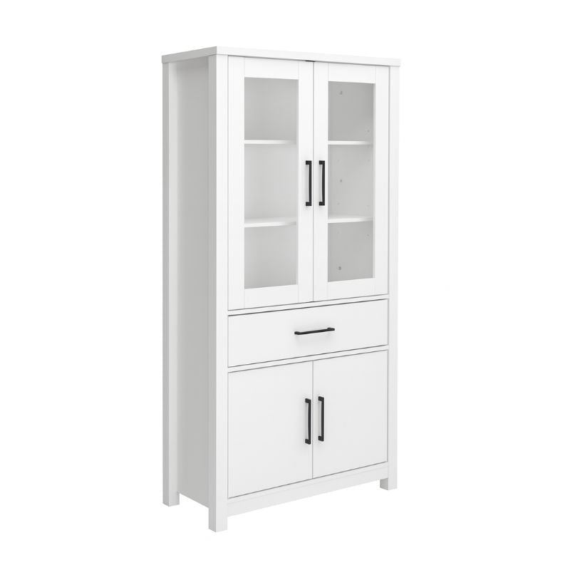 Aparador vitrina 4 puertas – Roble / Blanco Melamina