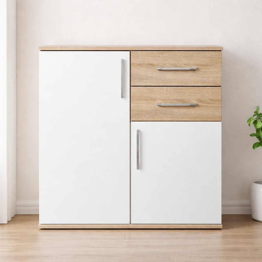 Aparador moderno dos puertas y dos cajones