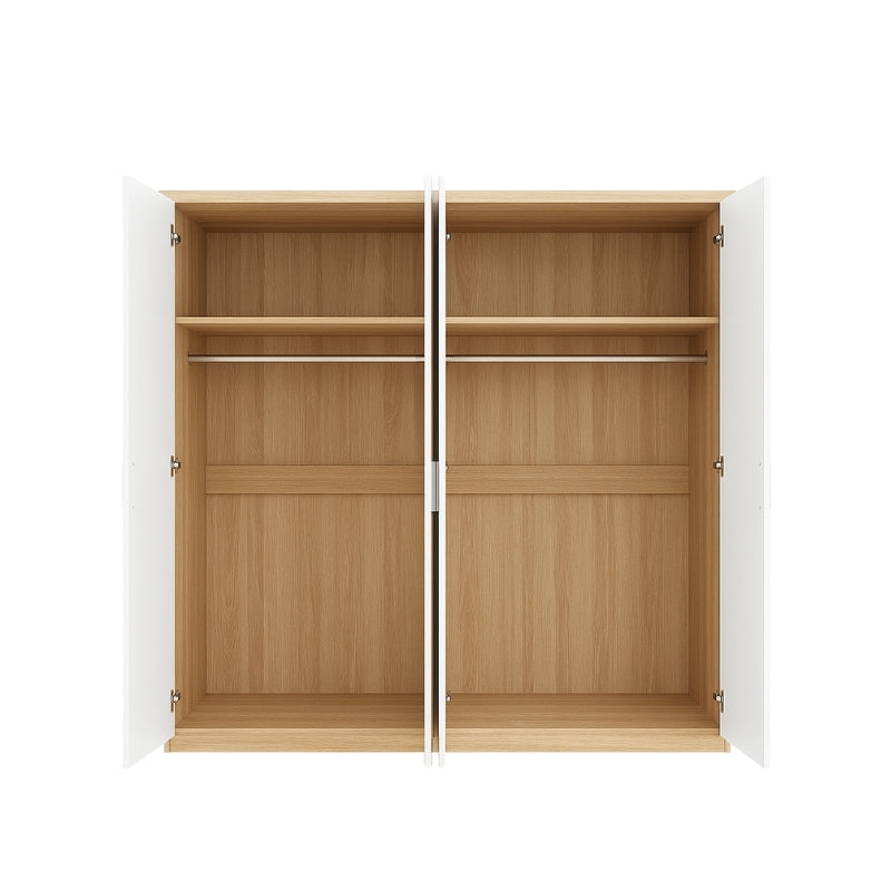 Armario de 4 puertas batientes 210x195,5x48 cm en melamina | RemarStore