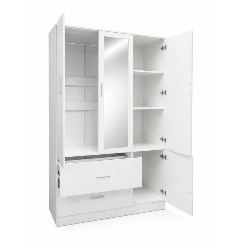 Armario 3 Puertas, Baldas y Cajones