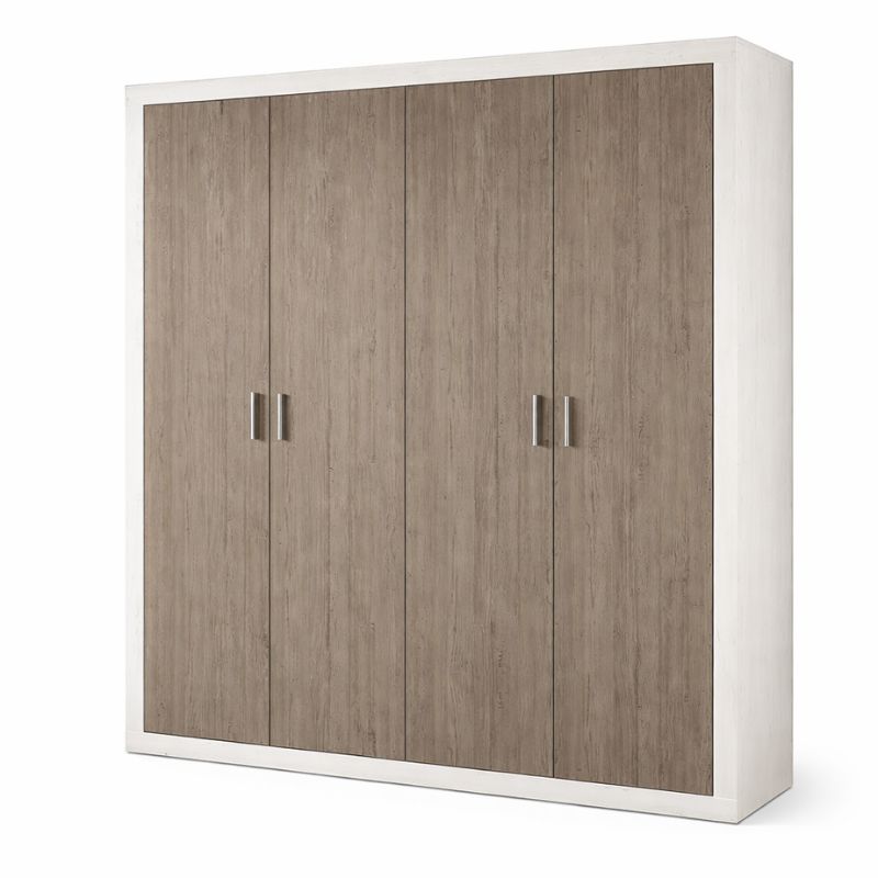 Armario de 4 puertas batientes 210x195,5x48 cm en melamina | RemarStore