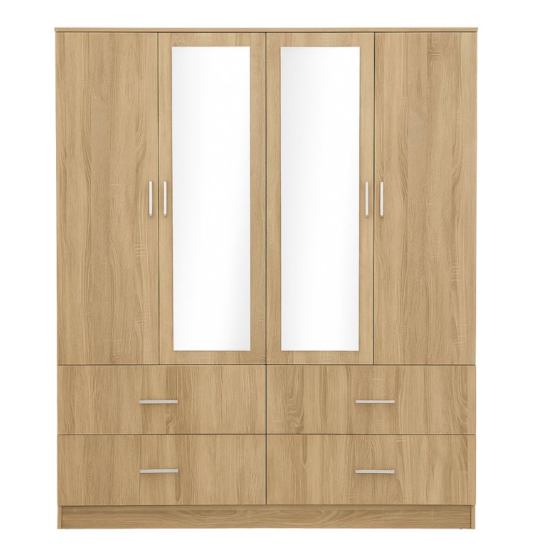 Armario de 4 Puertas Batientes y 4 Cajones