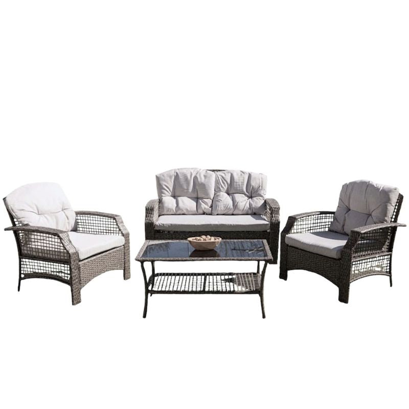 Conjunto Terraza Acolchado gris 3 piezas: Moderno