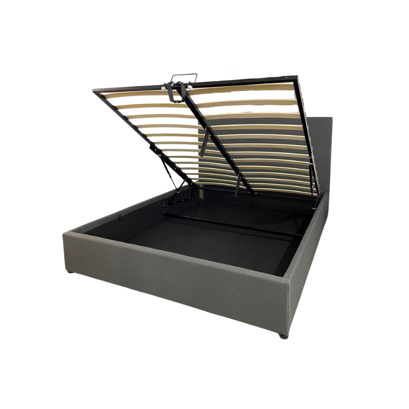 Cama Tapizada con Respaldo y Arcón Moderna