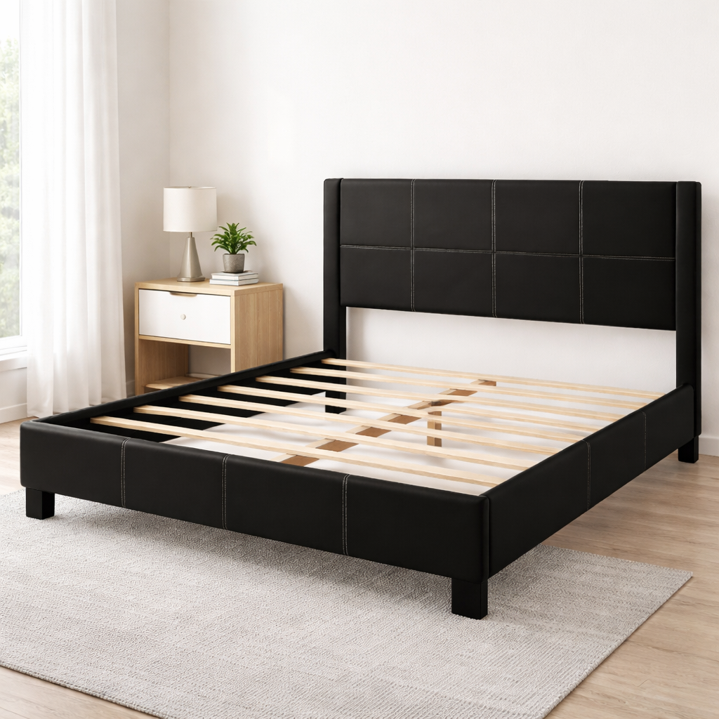 Cama Matrimonio Tapizada Polipiel