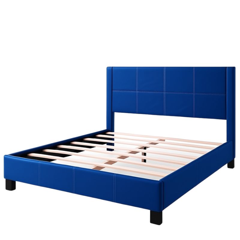 Cama Matrimonio Terciopelo Estructura de Madera