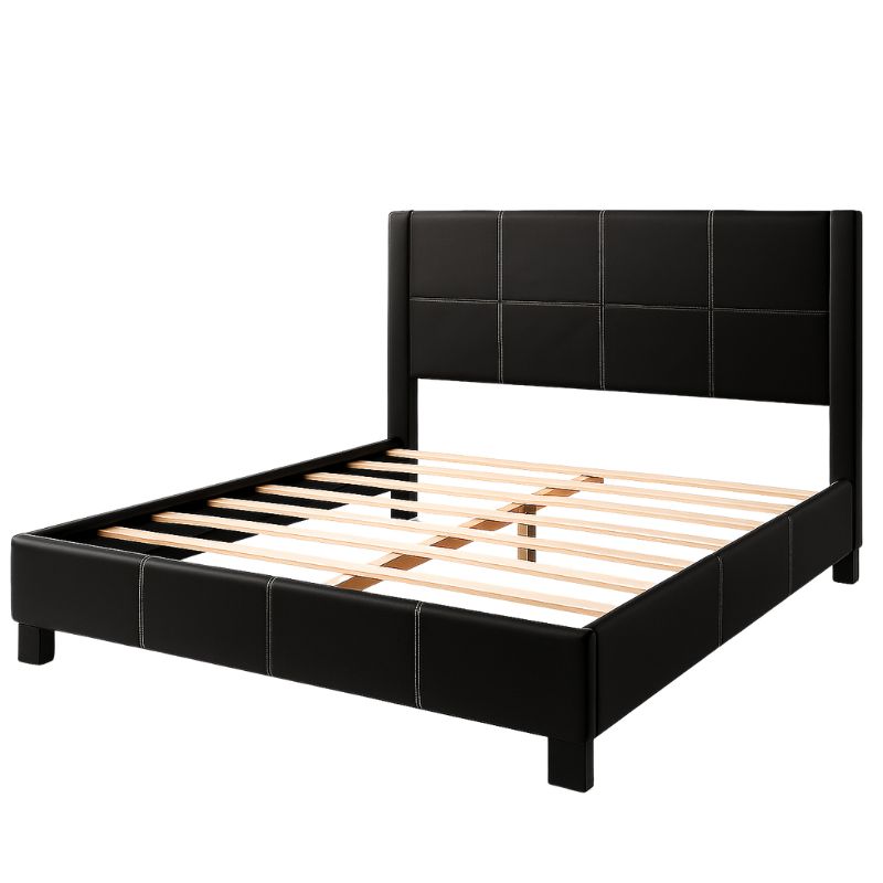 Cama Matrimonio Terciopelo Estructura de Madera