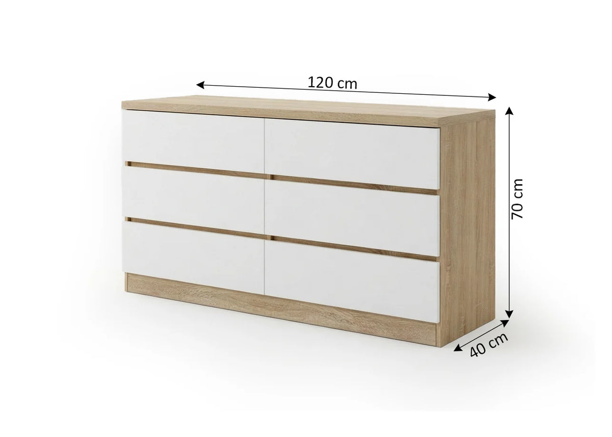 Comoda Aparador Estilo Nordico 6 Cajones