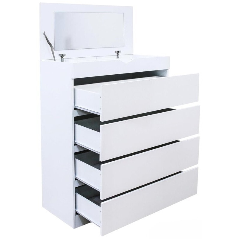 Cómoda 4 cajones con Espejo Blanca