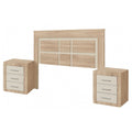 Cabecero con mesitas de noche 3 cajones 60x50x34,6 cm | Conjunto dormitorio moderno