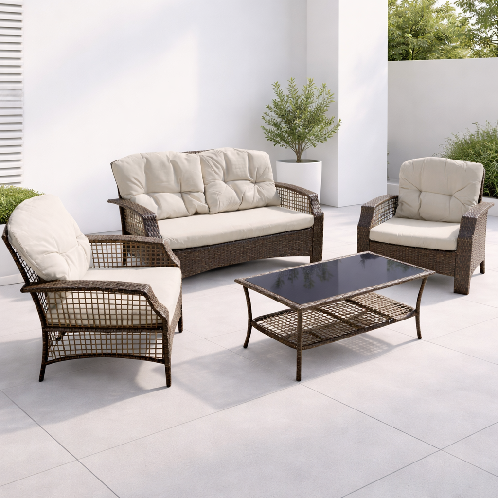 Conjunto Terraza Acolchado gris 3 piezas: Moderno