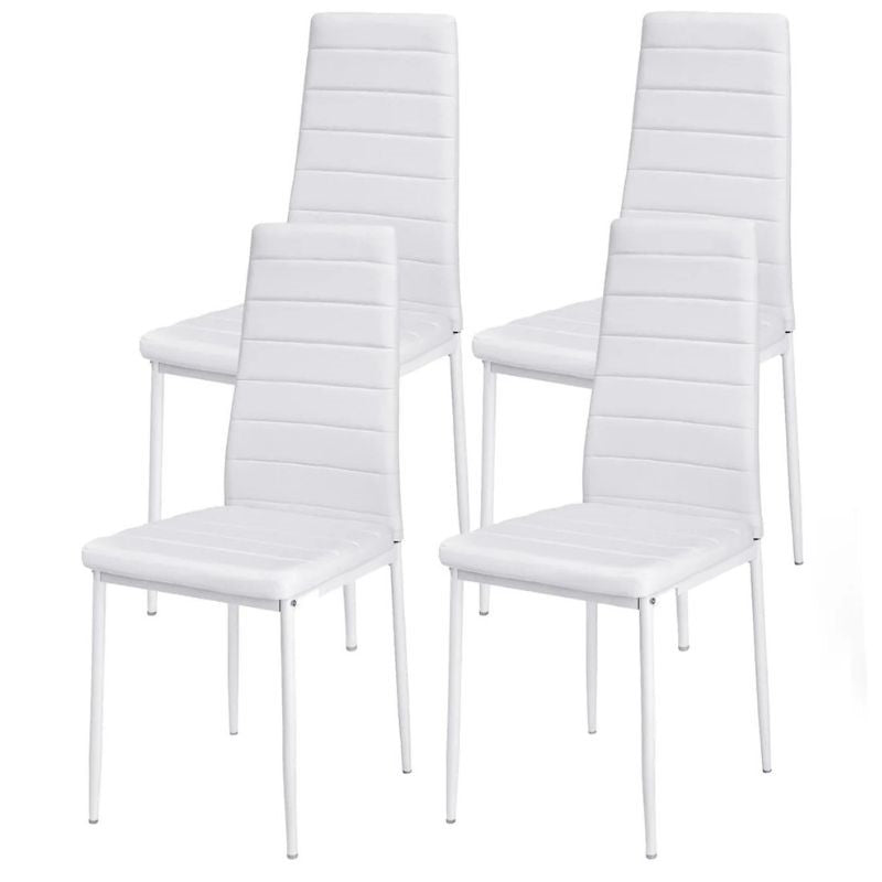 Conjunto de sillas negras polipiel - Pack de 4 sillas modernas y cómodas