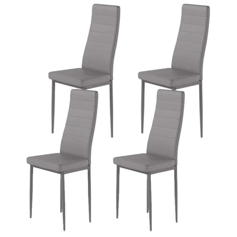 Conjunto de sillas negras polipiel - Pack de 4 sillas modernas y cómodas