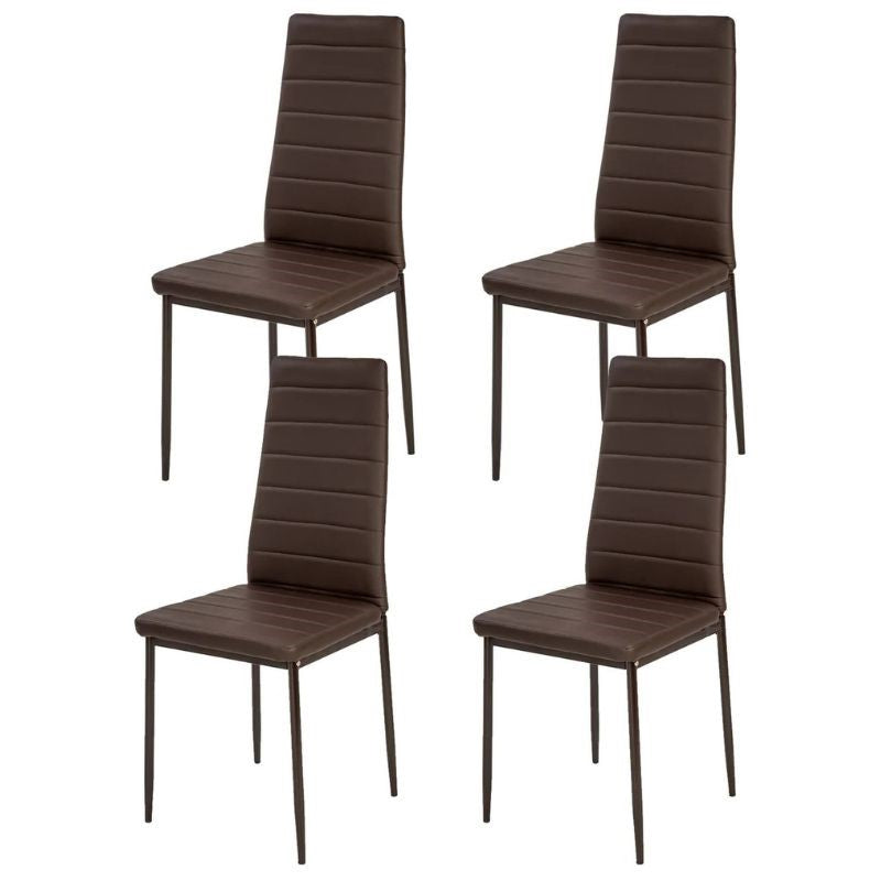 Conjunto de sillas negras polipiel - Pack de 4 sillas modernas y cómodas