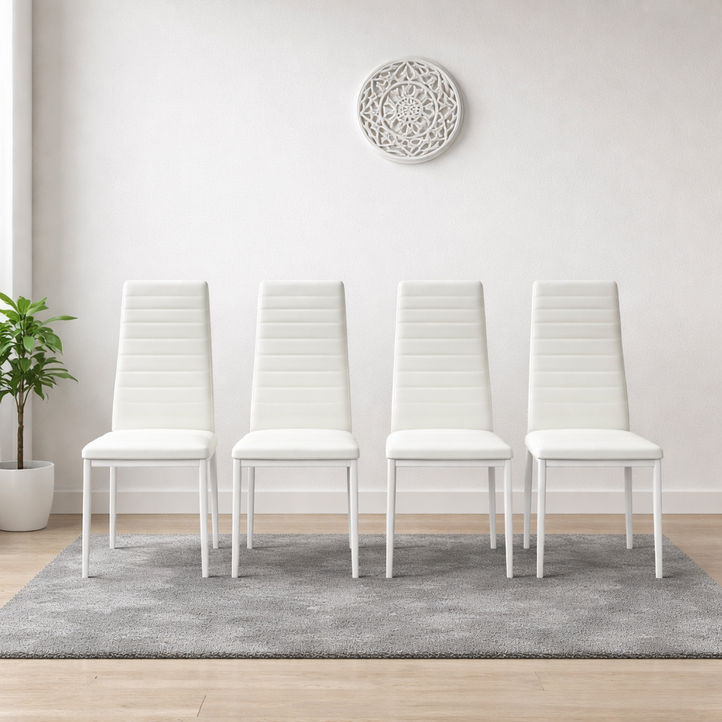 Conjunto de sillas negras polipiel - Pack de 4 sillas modernas y cómodas