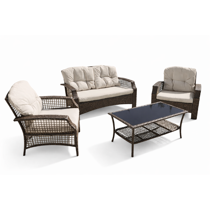 Conjunto Terraza Acolchado gris 3 piezas: Moderno