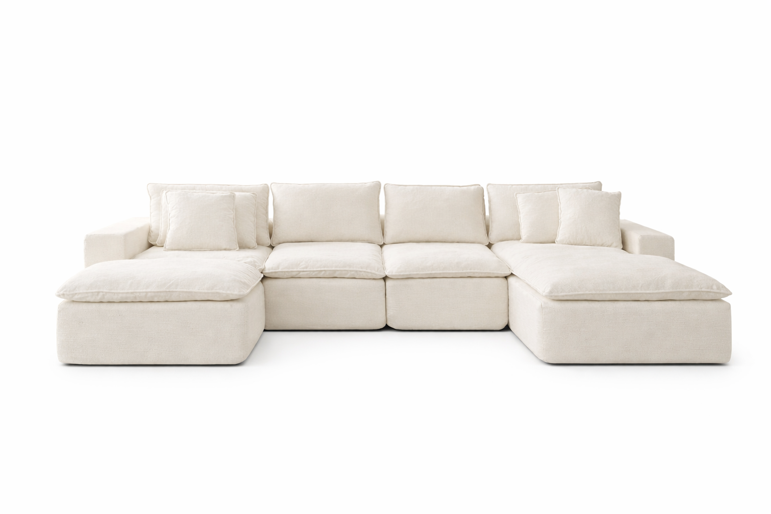 Sofá Esther modular beige con chaise longue 353x102x56 cm