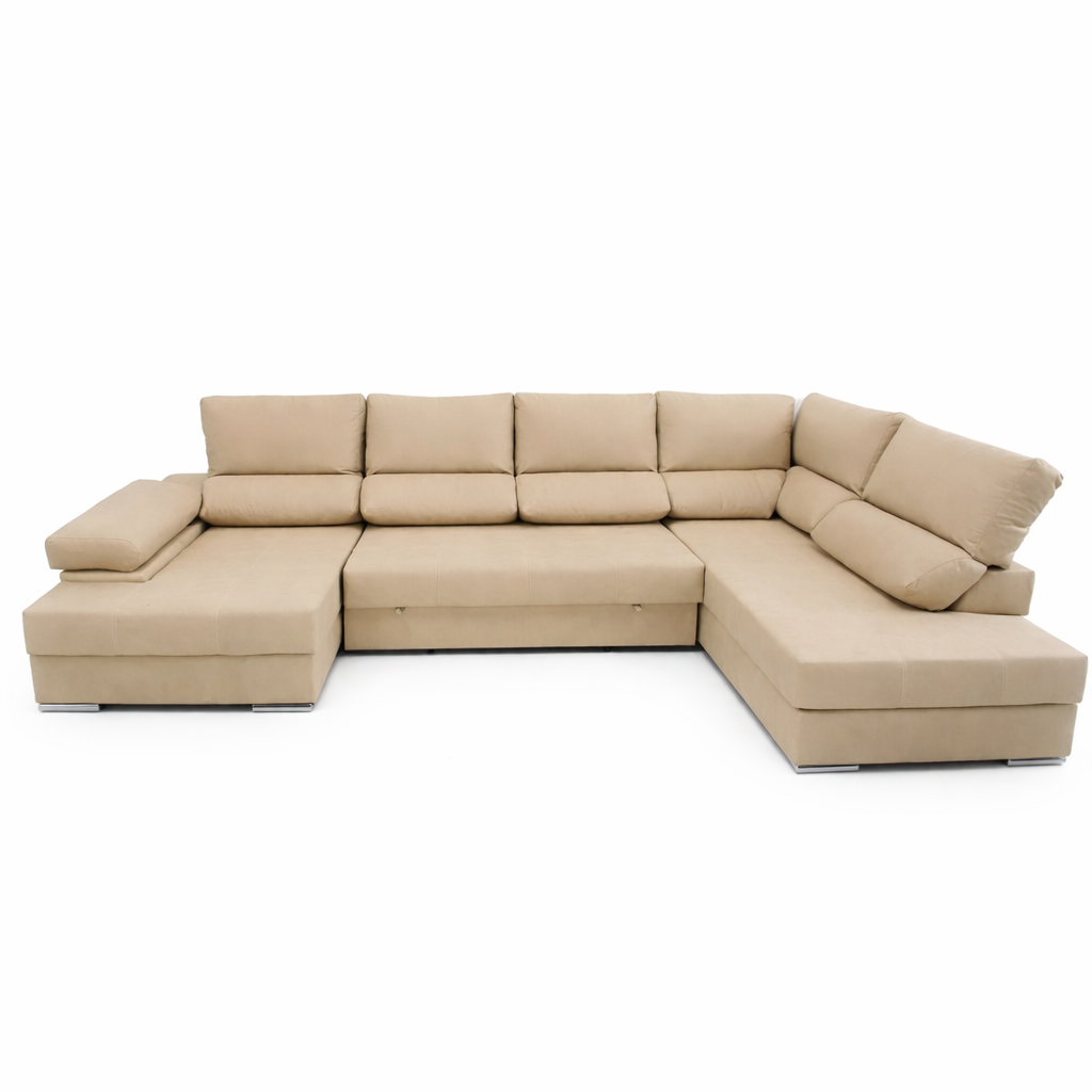 Sofá Italia rinconera grande moderno 345x200 cm deslizante microfibra