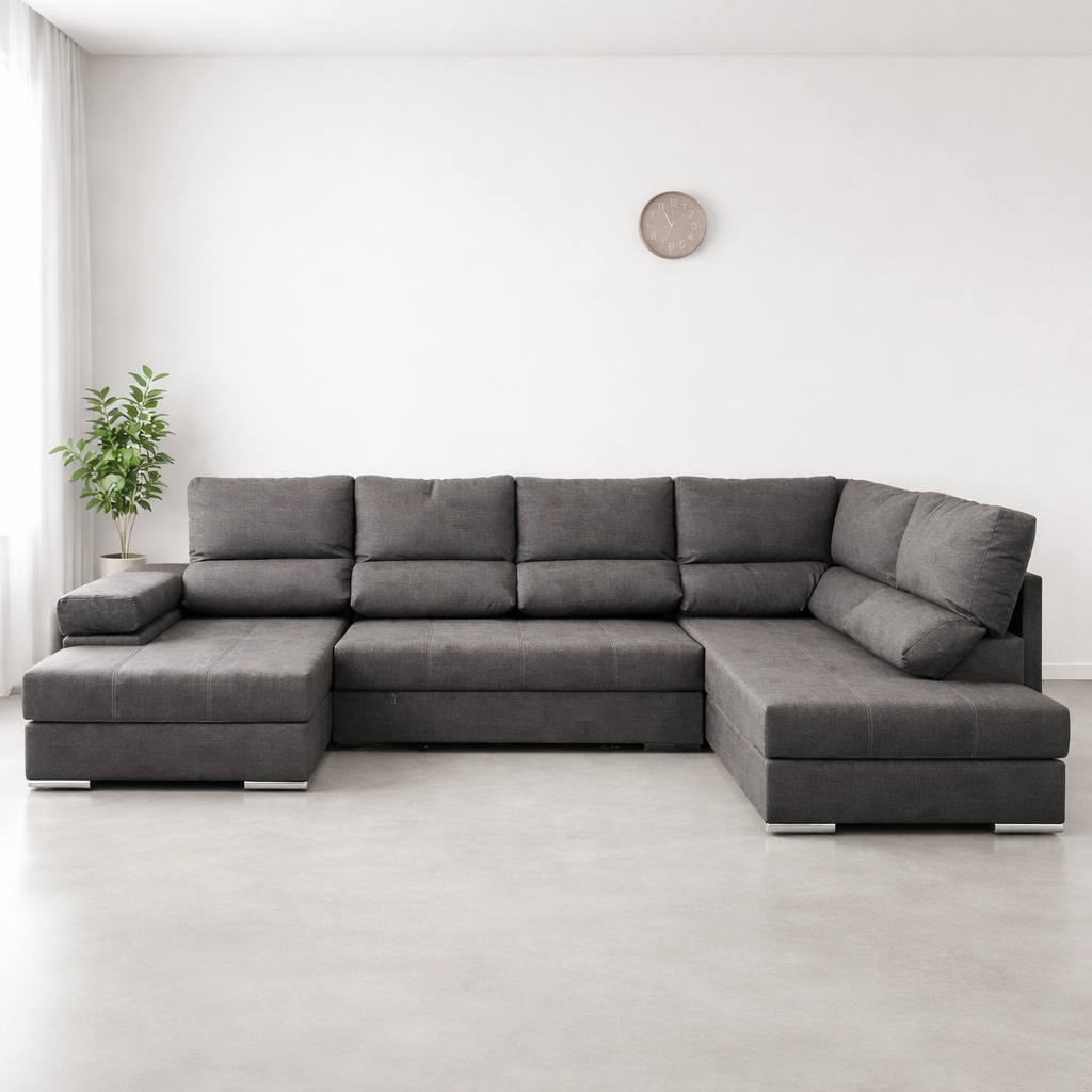 Sofá Italia rinconera grande moderno 345x200 cm deslizante microfibra