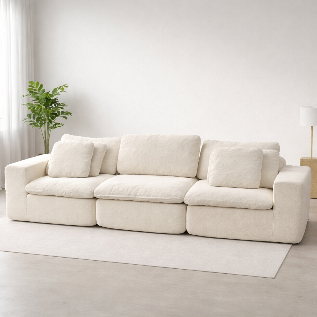 Sofá Linda modular beige moderno 301x100x58