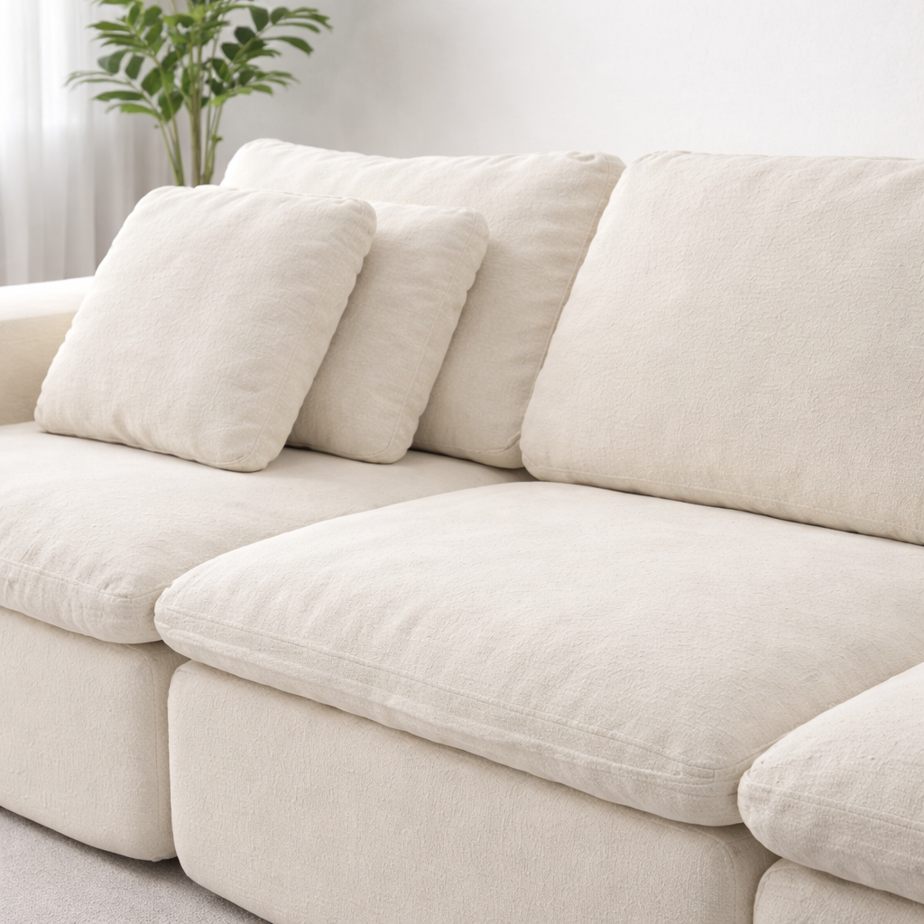 Sofá Linda modular beige moderno 301x100x58