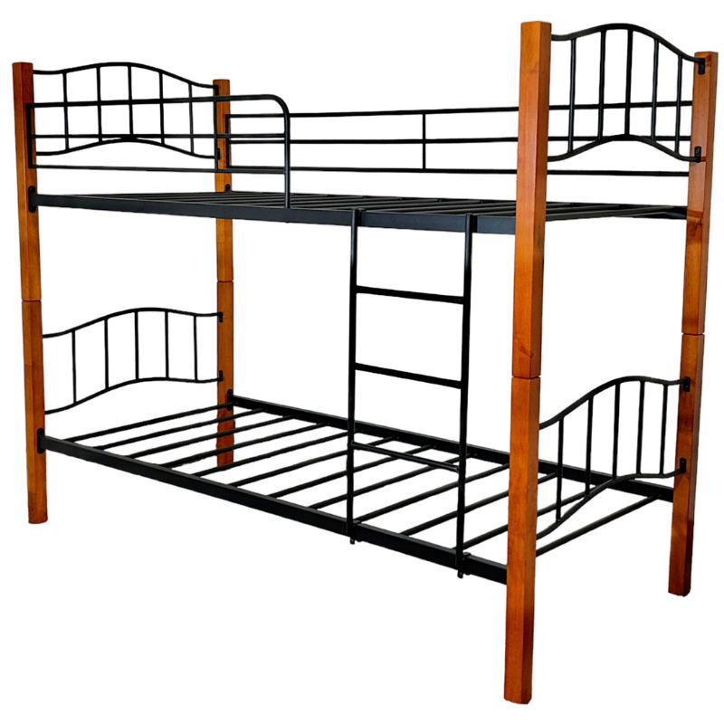 Litera individual 90x190 de madera y metal