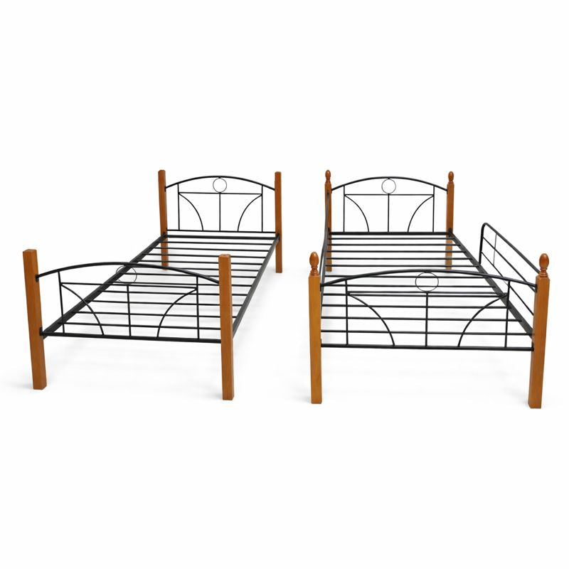 Litera individual 90x190 de madera y metal