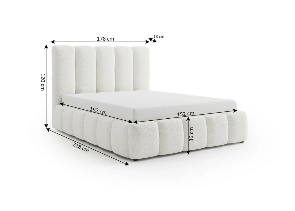 Cama de Matrimonio 4878 Teddy con Canapé Abatible y Almacenamiento