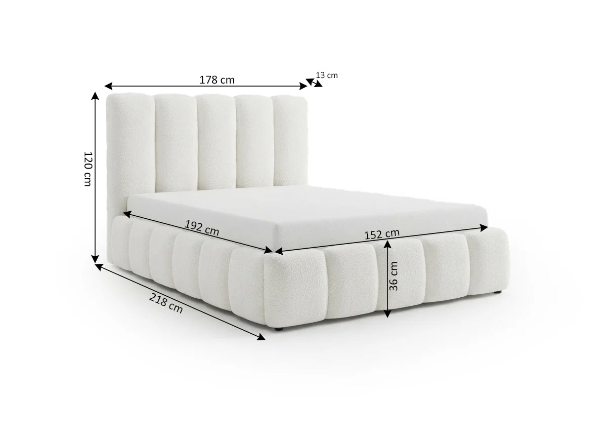Cama de Matrimonio 4878 Teddy con Canapé Abatible y Almacenamiento