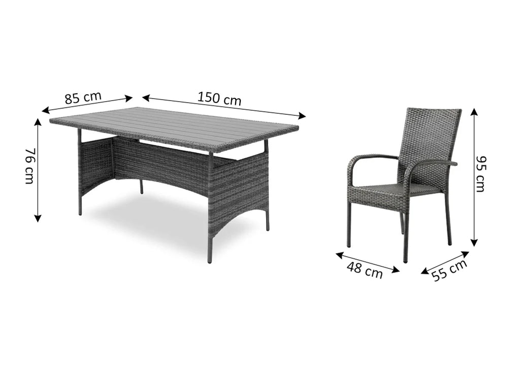 Mesa de Comedor + 6 o 4 Sillas en Ratán