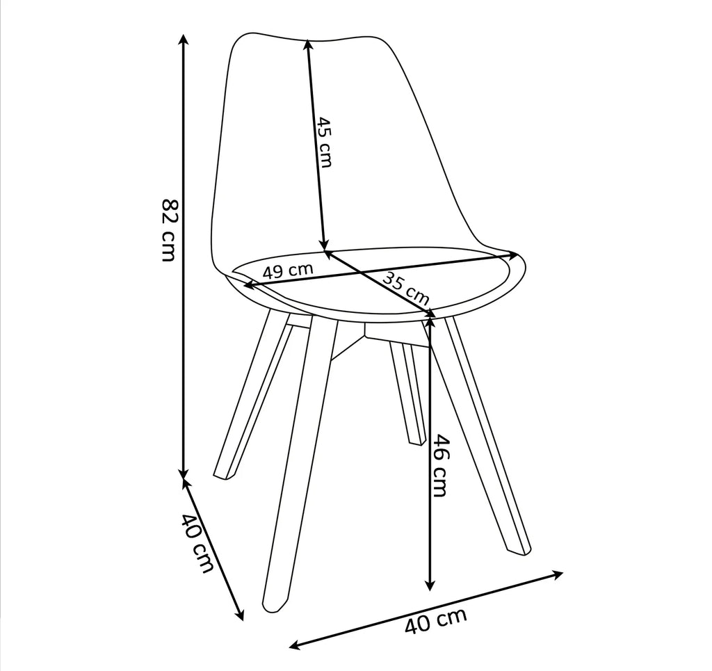 Pack 6 Sillas Acolchadas Comedor 82x40x40 Modernas y Resistentes