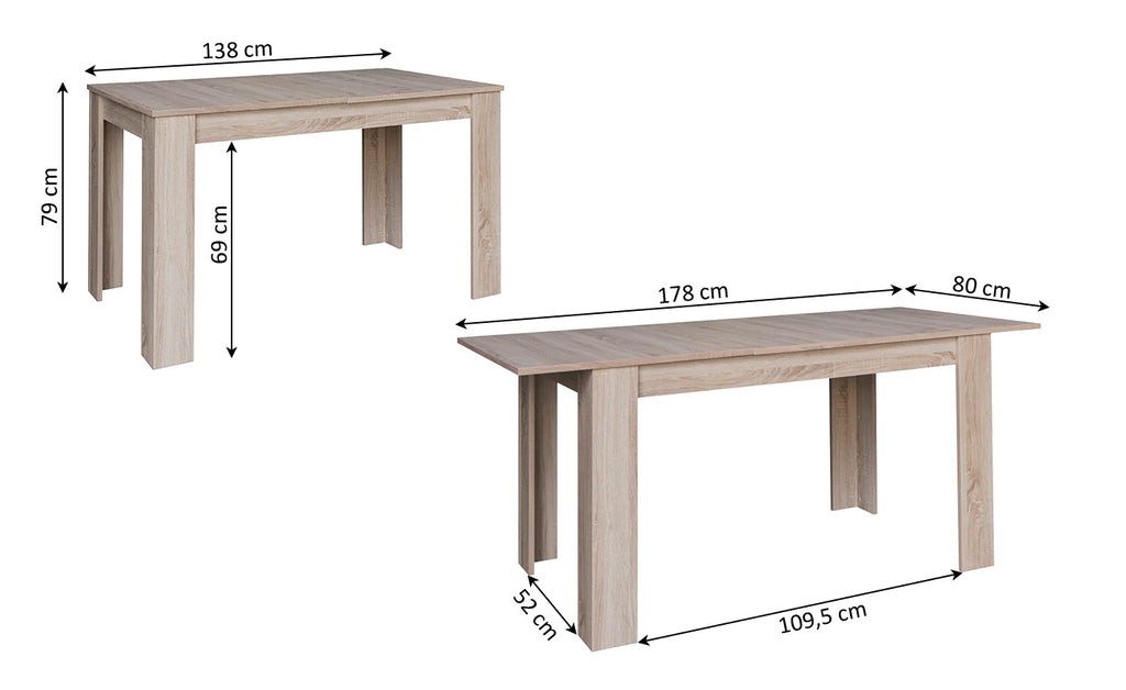 Mesa extensible comedor moderna 138-178 cm Miramy