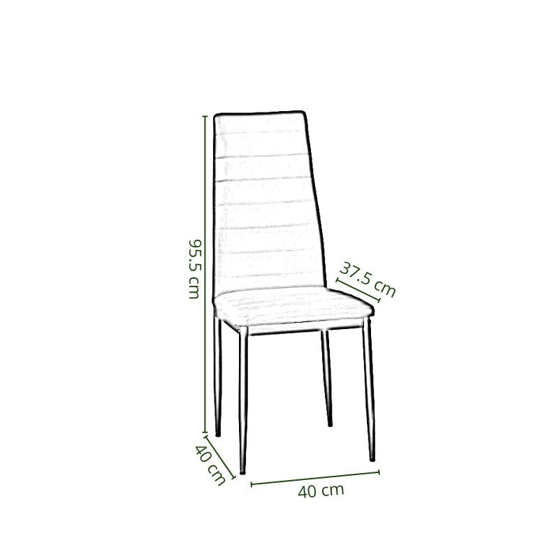 Conjunto 6 Sillas Acolchadas de Comedor Polipiel