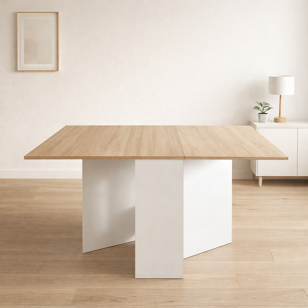 Mesa auxiliar plegable con alas 140x77x78 cm extensible