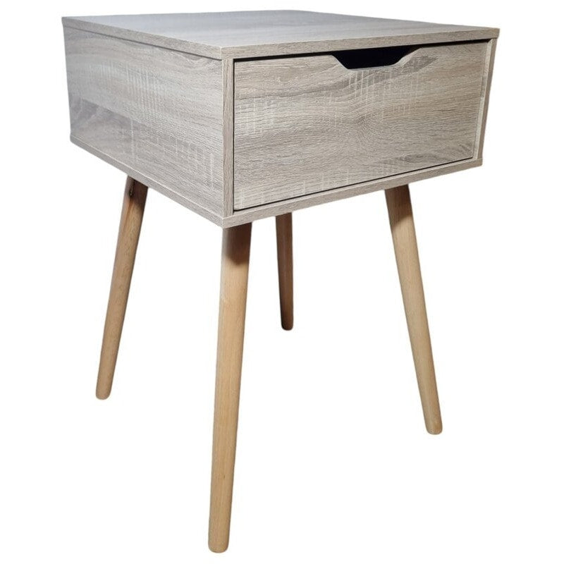 Mesita de noche 1 cajón blanca o sonoma 40x40 cm