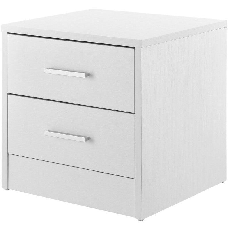 Mesita de noche 2 cajones con tiradores metal 33x42 cm