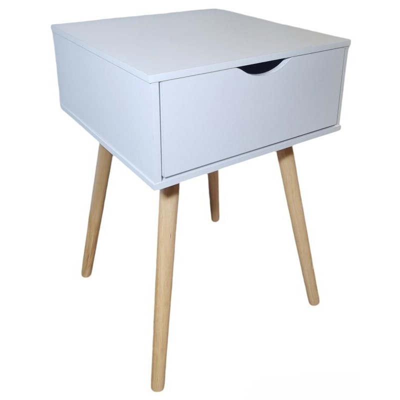 Mesita de noche 1 cajón blanca o sonoma 40x40 cm