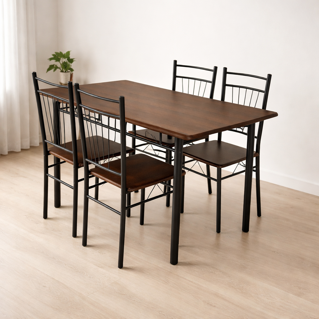 Mesa cocina con 4 sillas 120x70x75 cm moderna y resistente