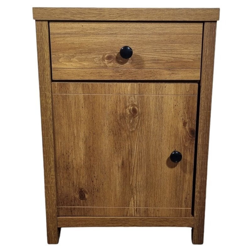 Mesita de noche cajón puerta blanca o roble 45x38 cm