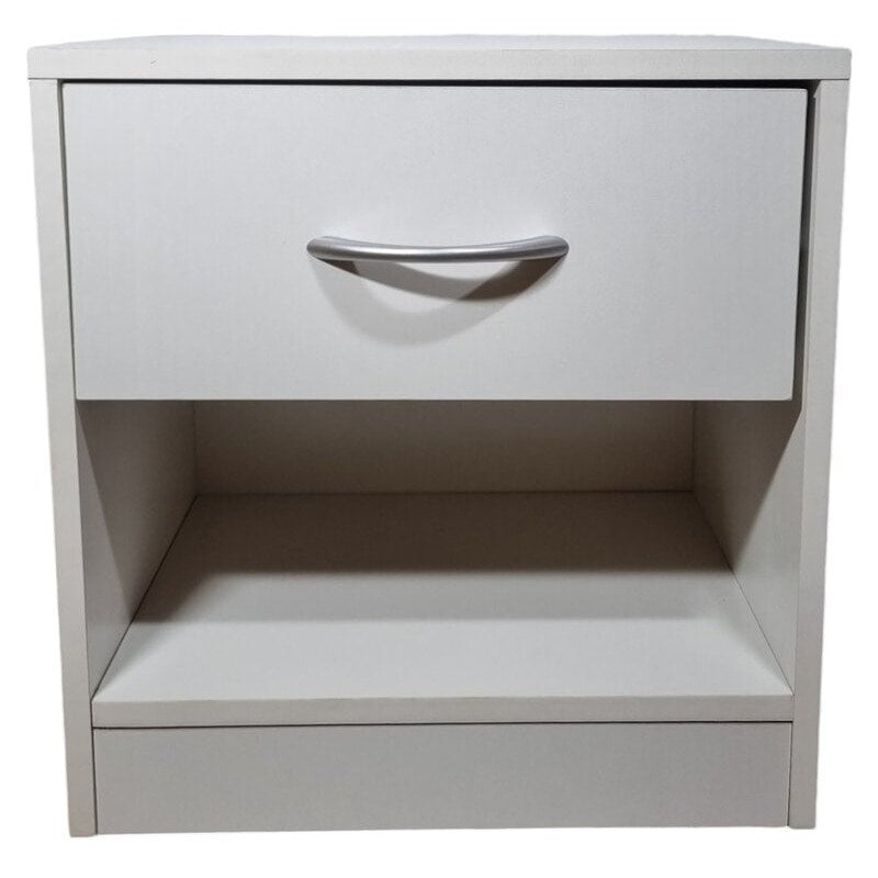 Mesita de noche blanca melamina 41x39x28 cm con cajón