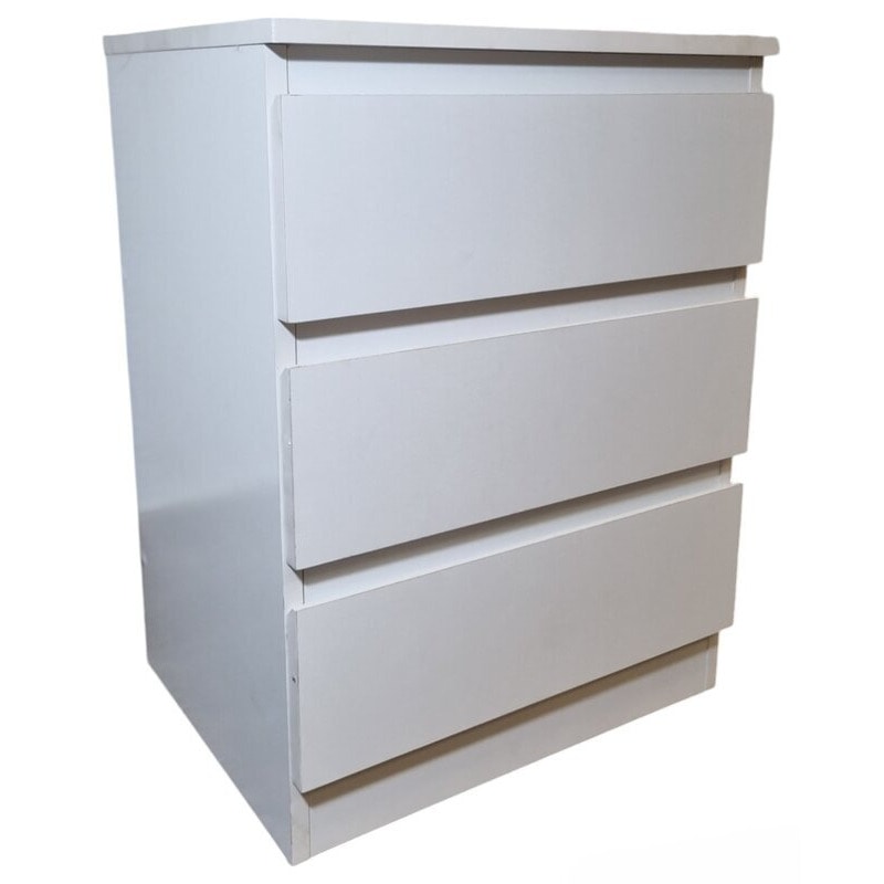 Mesita de noche 2 cajones blanca 45x45x35 cm