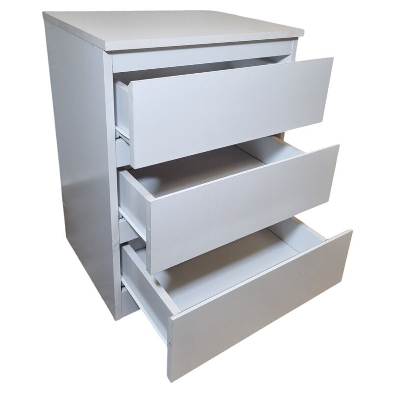 Mesita de noche 2 cajones blanca 45x45x35 cm