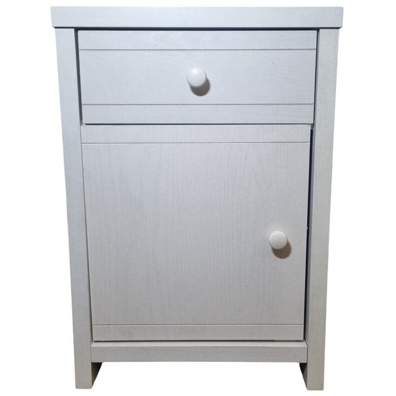 Mesita de noche cajón puerta blanca o roble 45x38 cm