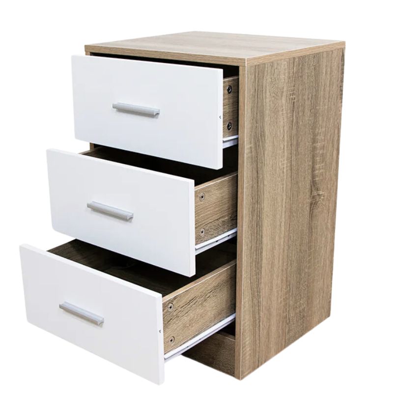 Mesita de noche blanca moderna 40x35x62 cm | RemarStore