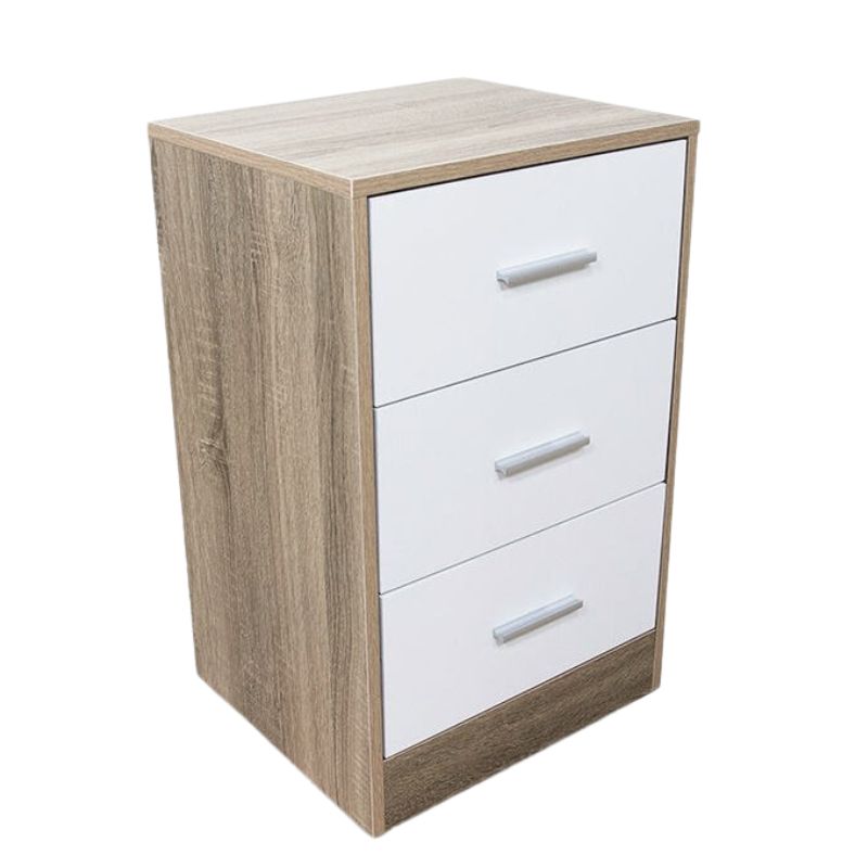Mesita de noche blanca moderna 40x35x62 cm | RemarStore