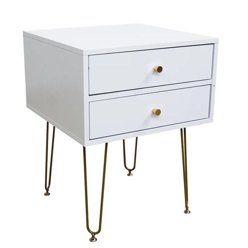 Mesita de noche moderna blanca 45x45x59,5 cm | RemarStore.com