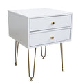 Mesita de noche moderna blanca 45x45x59,5 cm | RemarStore.com