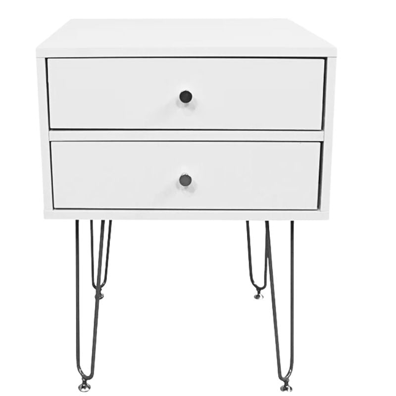 Mesita de noche moderna blanca 45x45x59,5 cm | RemarStore.com