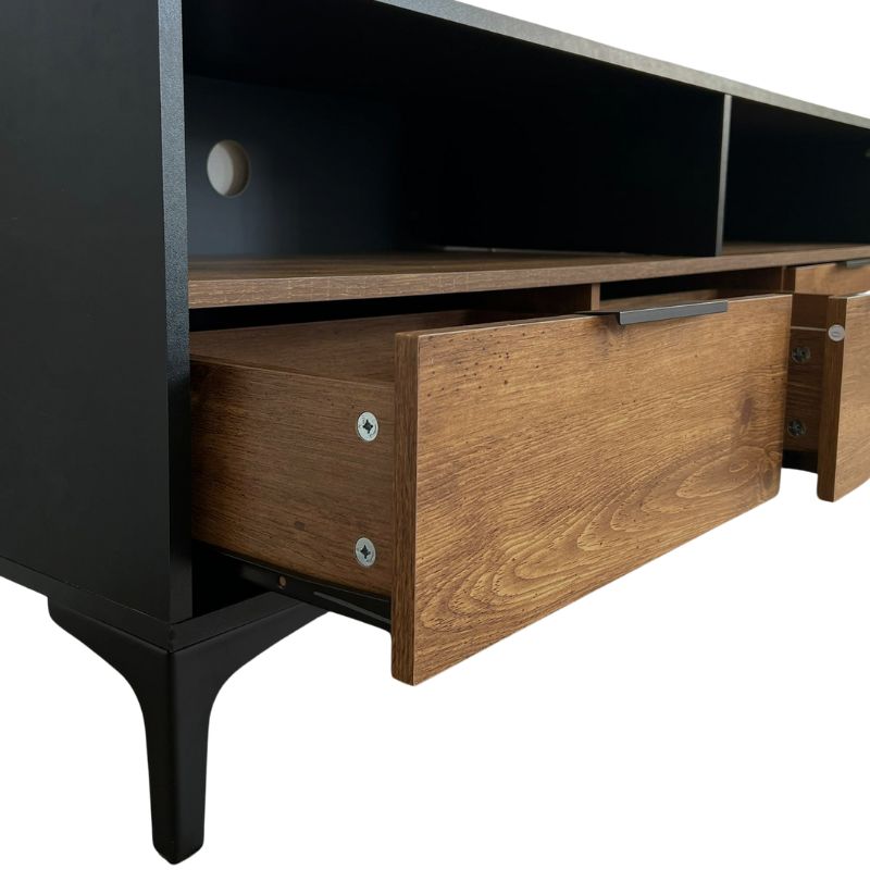 Mueble TV Roble Negro 150x40 cm con Cajones Moderno