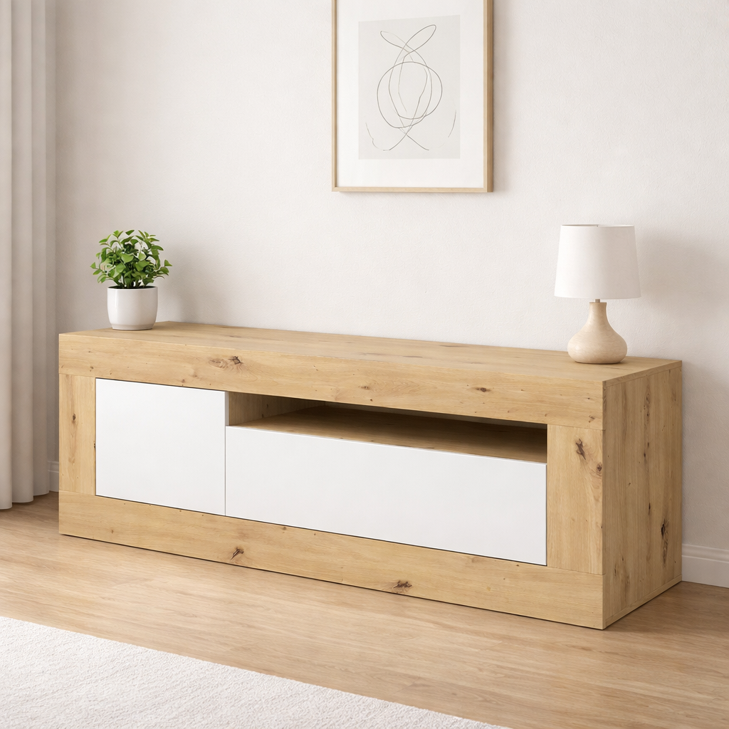 Mueble TV moderno 2 puertas 139x42x53